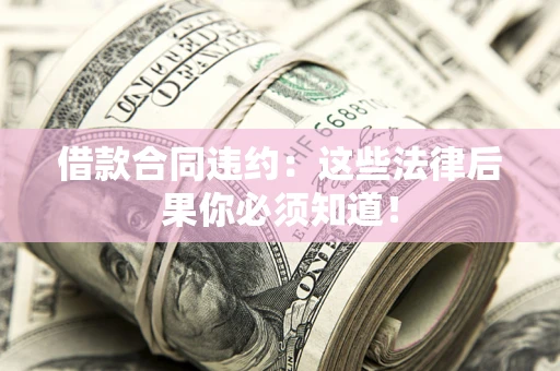 武汉借款合同违约：这些法律后果你必须知道！